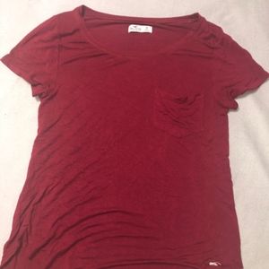 Red Hollister shirt with front pocket